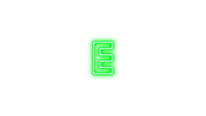 Glowing Neon Letter E, Neon alpha e icon glow with transparent background