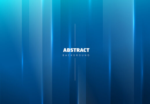 Abstract Blue Background with Dynamic Vertical Lines and Light Streaks