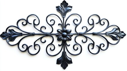 Wrought iron wall art isolated on white background
