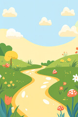 Fototapeta premium A Serene Springtime Landscape Path