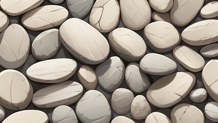 Smooth stone pebbles pattern in neutral tones