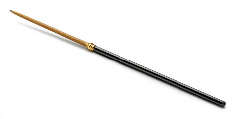 Sleek black and wood wand, isolated on white.