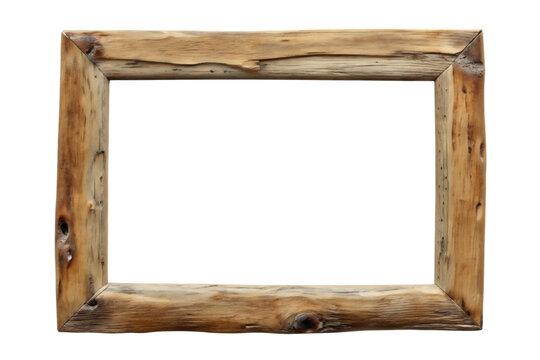 Rustic Driftwood Frame: Natural Wood Border for Designs Horizontal Rectangular Frame with Organic Texture
