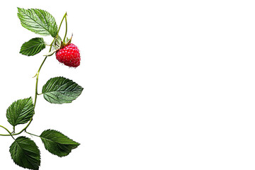 a strawberry and leaves on a plant