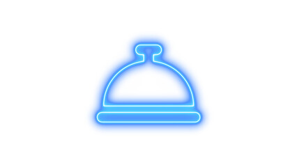 Glowing Neon Service Bell Sign, Neon bell concierge icon glow with transparent background