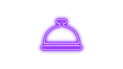 Glowing Neon Service Bell Sign, Neon bell concierge icon glow with transparent background