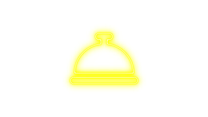 Glowing Neon Service Bell Sign, Neon bell concierge icon glow with transparent background