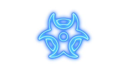 Neon Biohazard Symbol, Neon biohazard icon glow with transparent background