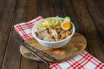 Delicious Grilled Chicken Bowl Served With Fresh Vegetables on a Wooden Board in a Cozy Setting