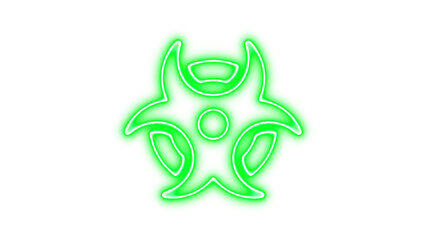 Obraz premium Neon Biohazard Symbol, Neon biohazard icon glow with transparent background