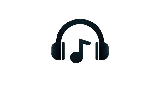 Music Note Harmony: A graphic representation featuring a musical note within the embrace of a headphone symbol, signifying the auditory journey of music and its listening experience. - Powered by Adobe