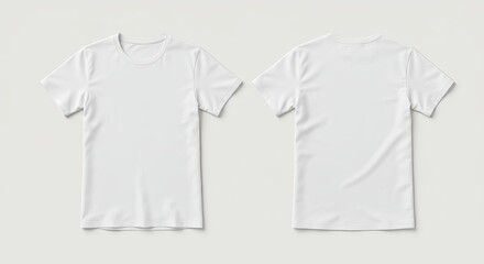 Classic T-Shirt Mockup: A classic t-shirt mockup, front and back. A blank canvas for your creative vision, waiting to be personalized with unique designs and patterns.