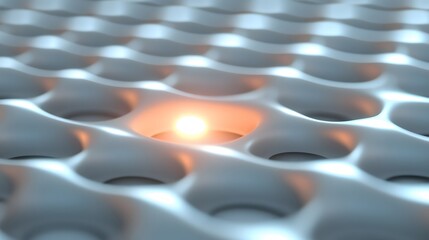 Obraz premium Abstract 3D Render Glowing Light Cellular Structure