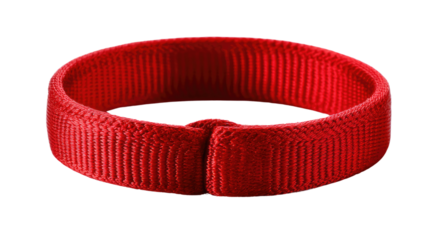 Red Bracelet: A captivating close-up of a meticulously crafted, vibrant red bracelet, showcasing the elegance of detail and texture.