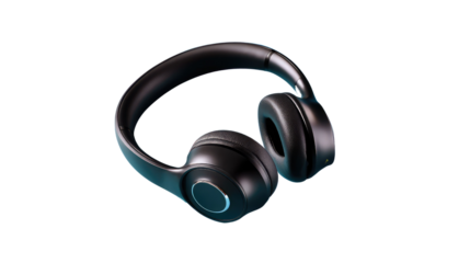 Harmony of sound: An isolated and meticulously detailed image of headphones. the headphones, devoid of any distracting backdrop. invites viewers to immerse themselves in a world of pure audio.