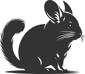 Silhouette of a chinchilla vector animal drawing