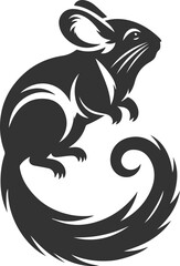 Silhouette of a chinchilla vector animal drawing
