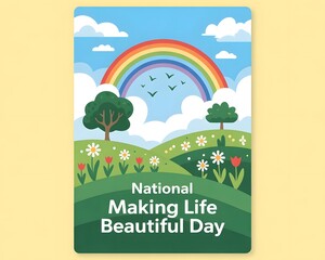 A vibrant graphic design celebrating National Making Life Beautiful Day.