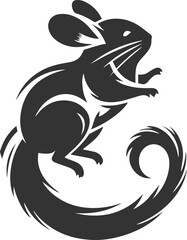 Silhouette of a chinchilla vector animal drawing