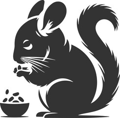 Silhouette of a chinchilla vector animal drawing