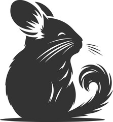 Silhouette of a chinchilla vector animal drawing