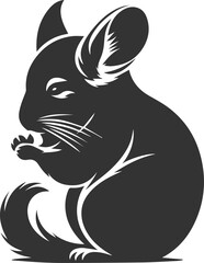 Silhouette of a chinchilla vector animal drawing
