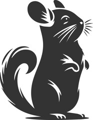 Silhouette of a chinchilla vector animal drawing