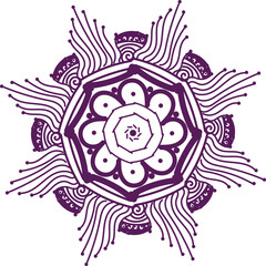 Obraz premium Intricate Mandala Design with Floral and Geometric Patterns – Detailed Symmetrical Ethnic Art, Boho Style Illustration for Meditation, Yoga, Spirituality, and Decorative Background Use