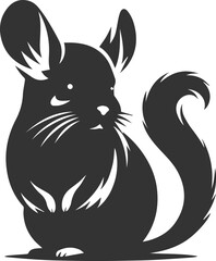 Silhouette of a chinchilla vector animal drawing