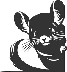 Silhouette of a chinchilla vector animal drawing