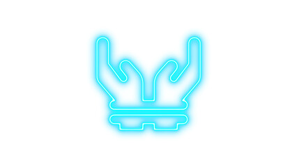 Neon hands bound icon glow with transparent background