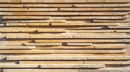 Beige Horizontal Stacked Stone Wall Texture Background