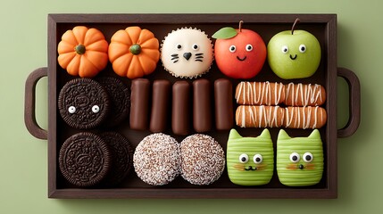 Monster mash dessert board featuring multiple themed treats in one frame
