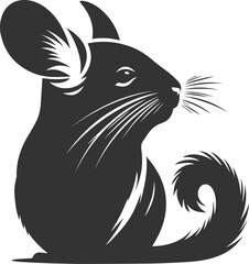 Silhouette of a chinchilla vector animal drawing
