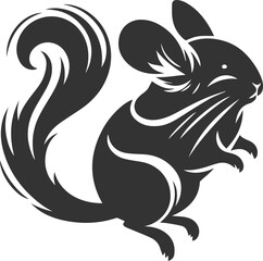 Silhouette of a chinchilla vector animal drawing
