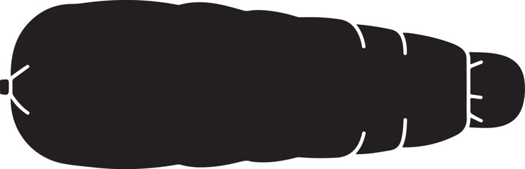 Sleeping Bag Icon Black Silhouette Illustration