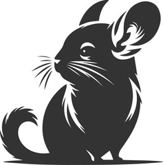Silhouette of a chinchilla vector animal drawing