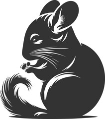 Silhouette of a chinchilla vector animal drawing