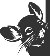 Silhouette of a chinchilla vector animal drawing