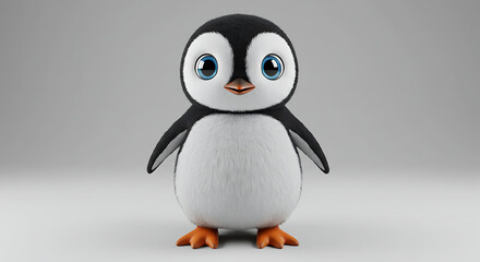 Adorable 3D Render of a Cute Cartoon Penguin