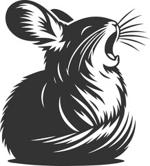 Silhouette of a chinchilla vector animal drawing
