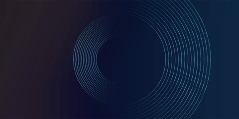 Blue abstract background with glowing circles. Swirl circular lines pattern. Geometric spiral. Twirl element. Modern graphic design. Futuristic technology concept.