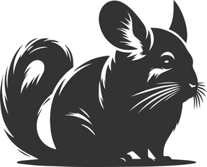 Silhouette of a chinchilla vector animal drawing