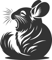 Silhouette of a chinchilla vector animal drawing