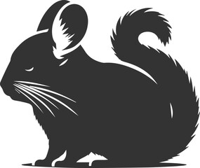 Silhouette of a chinchilla vector animal drawing