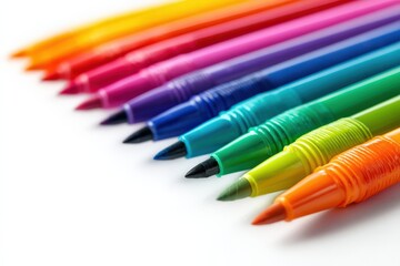 Fototapeta premium Rainbow of colorful fine-liners, ready to create.