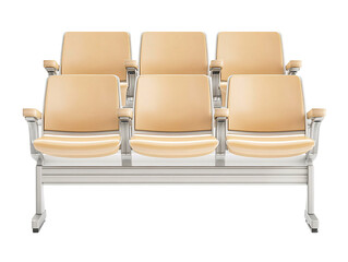 a row of tan chairs
