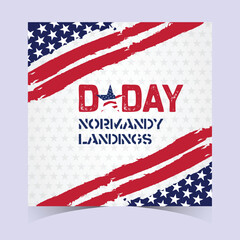Wavy Patriotic Banner D Day Art Poster