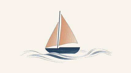 A simple illustration depicts a sailboat on gentle waves against a cream background.
