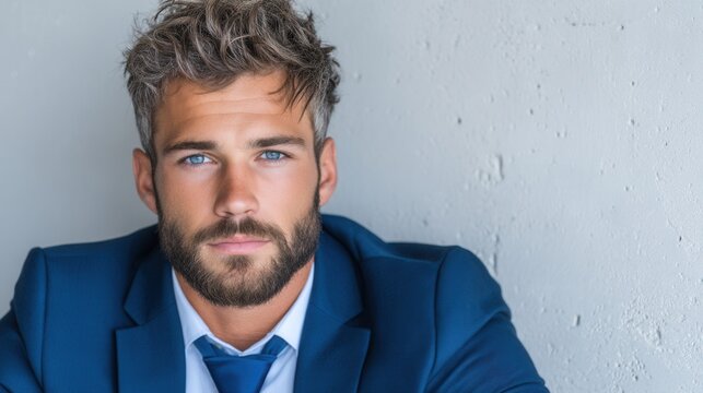 Stylish man in a blue suit